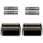 2 Pack Shaver Replacement Foil and Cutters Compatible with BaBylissPRO Double FXFS2 Metal Shaver foil Replacement,Black