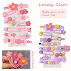 62PCS Toddler Girls Hair Accessories Set: Flower, Rainbow, Candy, Fruits Barrettes, Pins, and Clips (Style 6)