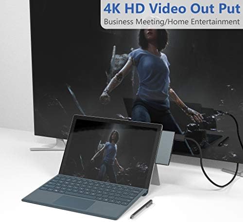 Surface Pro 6/ Pro 5/ Pro 4 Docking Station USB Hub, Surface Pro Docking Station with 4K HDMI, 3X USB3.0 Ports, SD/TF Card Reader, Accessories for Microsoft Surface Pro 4/5/6