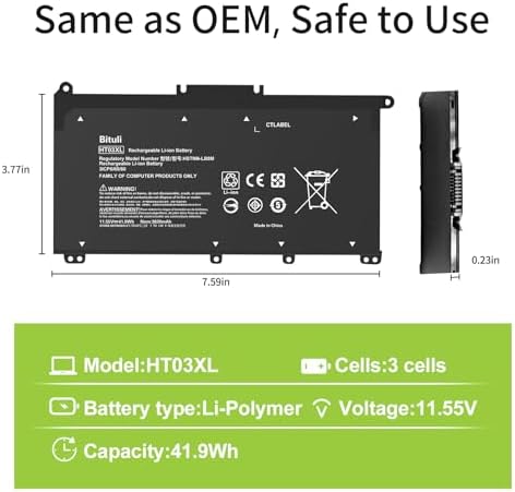 HT03XL,L11119-855 Laptop Replacement Battery for HP Pavilion 14-CE 14-CF 14-DF 15-CS 15-DA 15-DB 15-DW 17-by 17-CA Series 15-CS0053CL 15-DW0033