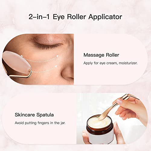 Tekson Face Massager Roller, 2-in-1 Jade Roller Facial Sculptor, Skin Care Tool for Skin Tightening, Anti-Aging, Reduce Puffiness/Wrinkles, Improve Facial Contour, Promote Lymphatic Drainage