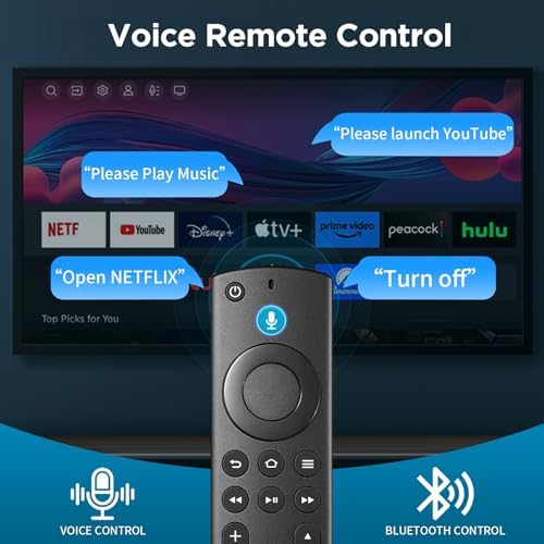 Replacement Voice Remote for Insignia/Toshiba/Pioneer Fire Smart TVs, Compatible for AMZ Streaming Device Series Smart TVs