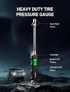 AstroAI Digital Tire Pressure Gauge 230 PSI Heavy Duty Dual Head Stainless Steel Made for Truck and RV with Backlit LCD and Flashlight Car Accessories (1)