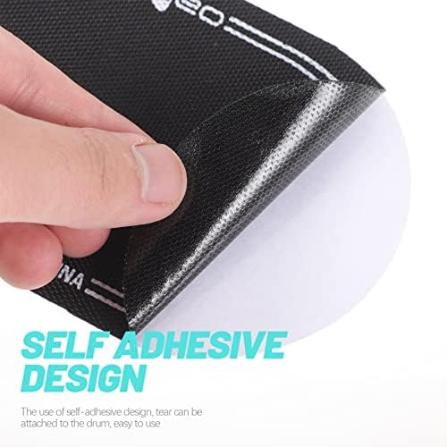 SUPVOX 2 Pcs Bass Drum Single Pedal Patch: 6.1 x 3.5 Inch Self-adhesive Drumhead Mute Pad - Percussion Instrument Accessories, Black Drum Patch for Replacement Kick Drum