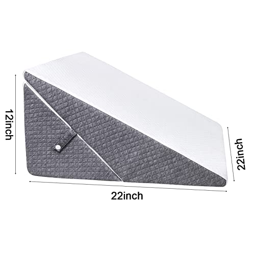 ORIVIN Bed Wedge Pillow for Sleeping Post Surgery Adjustable Memory Foam Bed Wedge Triangle Elevated Pillows for medcline Acid Reflux
