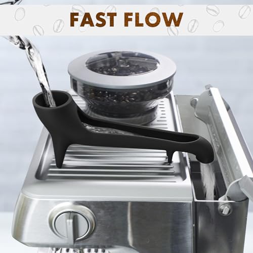 Water Tank Funnel for Breville Espresso Machine Accessories, Water Tank Quick Access Espresso Long Funnel, Silicone Food Grade, for Coffee Maker with Water Tank at The Back (Black)
