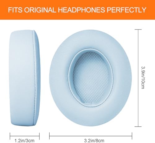 Ear Pads Replacement for Beats Studio 3 - GEVO Earpad Cushions for Beats Studio 2 3 Wired Wireless - Headphone Cover Parts with Strong Adhesive (Crystal Blue)