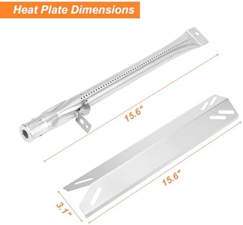 Grill Replacement Parts for Cuisinart 5 Burner GAS2456AS, GAS2556AS, GAS1456ASO, GAS1456BSO, GAS9456AS/ASO, GAS9556AS/ASO, GAS2420AS,Grill Burner, Heat Plate, Igniter, Stainless Steel