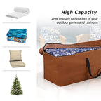 NettyPro Outdoor Patio Cushion Storage Bags Water-Resistant Large Storage Bag with Zipper and Handle for Patio Furniture Cushion Christmas Tree 7.5 Ft, 50 x 15 x 25 Inch, Brown