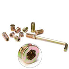 200 Pcs 1/4 "- 20 Wood Bolt Inserts Metal Nut Inserts - Hex Socket Drive Metric Bolt Assortment, Threaded Screws Fastener Connector for Furniture Replacement Parts (1/4"-20 Mixed Set)