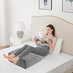 joybest Leg Elevation Pillow with Cooling Gel Memory Foam Top, 8 Inch Leg Pillows for Sleeping, Wedge Pillow to Solve Back& Leg &Joint Pain, Acid Reflux, Heartburn, Snoring, Pregnancy(Grey)