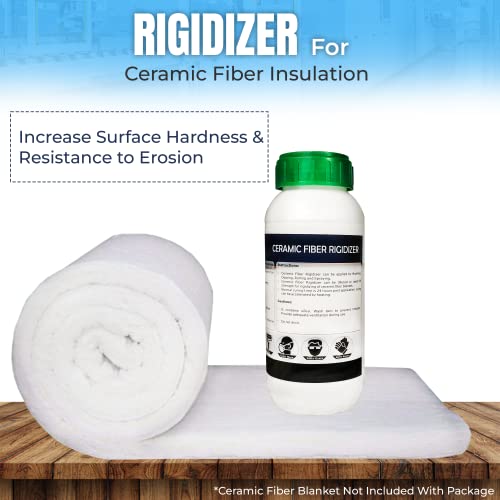 REFRATECH Rigidizer for Ceramic Fiber Coating, 2300F Rated, Fireproof Insulation Surface Coating for Ceramic Fiber Blanket Boards Wool – 16 Oz Rigidizer
