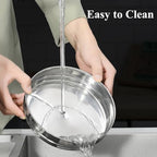 3 Tier Stackable Stainless Steel Insert Pans with Cooking Chip Portable Steamer Cooker with Basket Stand for 6QT Instant Pot Accessories Pot-in-Pot Cookware for Kitchen