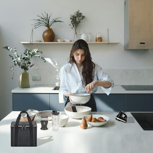 Portable Blender Storage Bag Compatible with Ninja Fit Compact Personal Blender, Cordless Blenders Carrying Holder Case with Handle for Smoothie Maker Accessories (Box Only) - Dark Grey