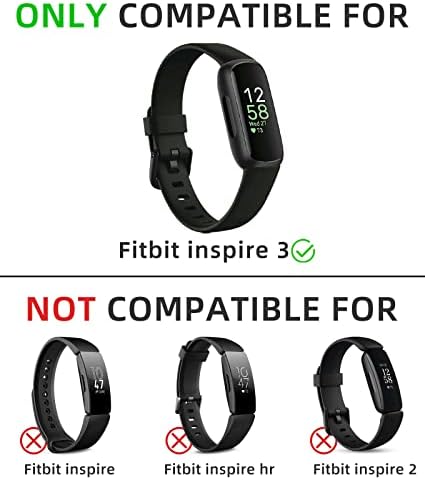 Odbeai Compatible with Fitbit Inspire 3 Bands for Women Men, Sport Wristband Replacement Soft Silicone Straps for Inspire 3 Fitness Tracker Women & Men(4 Pack,Small)