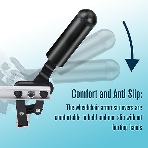 FVRITO 4 Pack Rubber Tips for 5/8" Wheelchair Handle Brake,Durable Wheelchair Wheel Lock Cover Perfect Replacement for Drive Rollator Transport Wheelchair, Lightweight Foldable Wheelchair Accessories