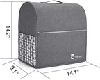 Yarwo Stand Mixer Cover Compatible with 4.5 qt and All 5 qt KitchenAid Mixer, Protective Dust Cover with Top Handle and Pockets for Accessories, Gray with Arrow