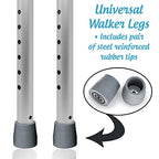 Universal Walker Replacement Legs with Free Rubber Tips - Gray - 1 Pair
