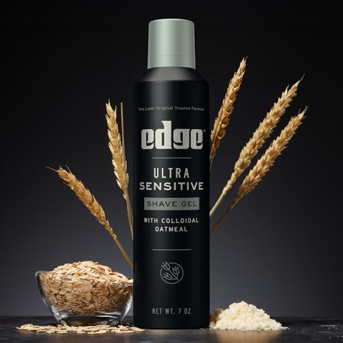 Edge Shaving Gel for Men, Ultra Sensitive with Colloidal Oatmeal, (6 Pack) - Shave Gel For Men That Moisturizes, Protects and Soothes To Help Reduce Skin Irritation