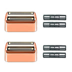 2 pack Professional Replacement Foil and Cutters for BaBylissPRO Barberology Double Foil Shaver, Compatible with BaBylissPRO Barberology FXFS2 Shaver，GoldRose Gold