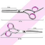 Hair Cutting Scissors Thinning Shears- Fcysy Professional Barber Sharp Hair Scissors Hairdressing Shears Kit with Haircut Accessories in Leather Case for Cutting Styling Hair for Women Men Pet
