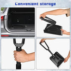 ORIENTOOLS Snow Shovel, Folding Snow Shovel for Snow Removal, Lightweight Portable with D-Grip Handle and Durable Aluminum Edge Blade, Emergency Snow Shovel for Car, Truck, Camping (Black, Blade 9")
