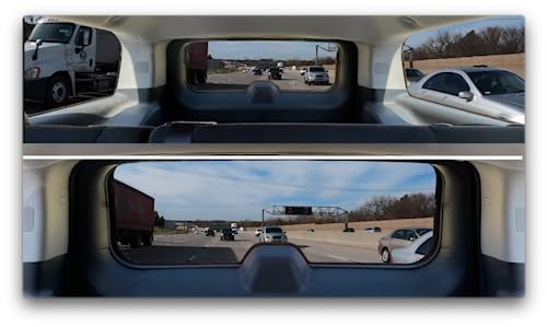 Angel View Wide-Angle Rearview Mirror, As Seen On TV Black Convex Car Mirror Installs in Seconds and Fits Most Cars, SUVs & Trucks, Holiday Gift