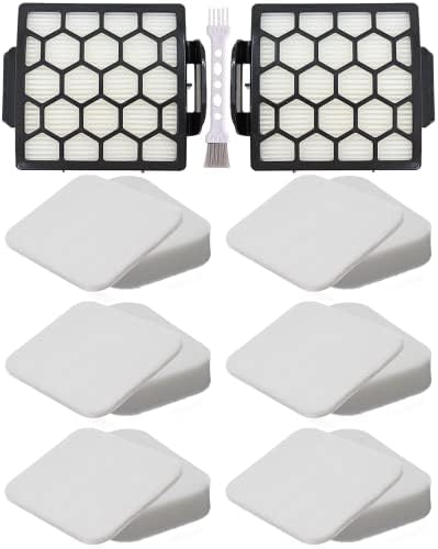for Shark ZU62 ZU60 Navigator Zero-M Self-Cleaning Brushroll Pet Pro Upright Vacuum Replacement Filter Compare ZU62C NV150 NV151 NV251 NV255 Part 1238FT60 1239FT60,2 Filter 6 Foam 6 Felt Kit