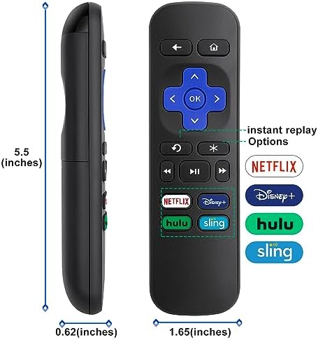 (2 Pack) Replacement Remote Control for Roku Express, for Roku Premiere, for Roku Box, for Roku Player, for Roku 1 2 3 4 -【NOT for Stick or TV】