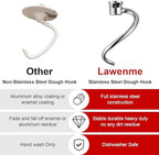 5 QT Dough Hook for KitchenAid Mixer, Stainless Steel Spiral Dough Hook Attachment for KitchenAid 4.5-5 Qt Tilt-Head Stand Mixers, Replacement Bread Hook Fits Models K45, KSM90, KSM150