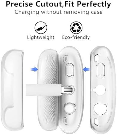 for AirPods Max Case Clear,3 in 1 Clear Soft TPU Ear Cups Case Cover/Ear Pad Case Cover/Headband Cover for Airpods Max Case Cover,Case for AirPod Max Headphone Accessories-Crystal