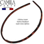 Camila Paris AD105 French Fashion Headband for Women, Skinny with Teeth for Strong Hold Grip Women's Hairband, Very Flexible, No Slip and Durable Styling Girls Hair Accessories, Made in France