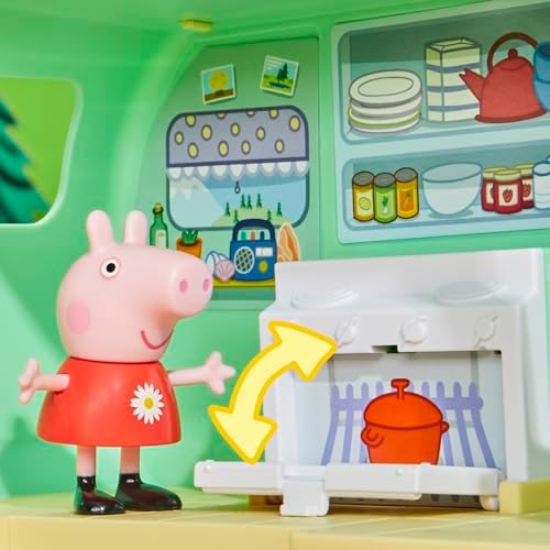 Peppa Pig Caravan Playset for Girls and Boys, 3 Figures, 6 Accessories, Preschool Toys, Kids Gifts, Ages 3+
