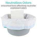 Vive Commode Liners with Absorbent Pads - Portable Toilet Bedside Chair Replacement Bags - Disposable Porta Potty Liners for Bariatric Standard Arm 3 in 1 Folding Buckets - Leakproof (72 Pack)