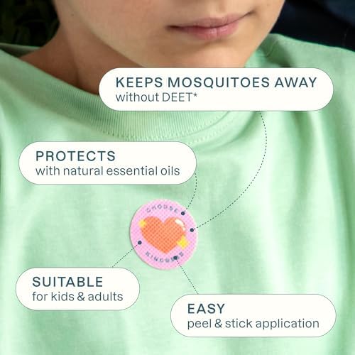Cliganic Mosquito Repellent Stickers (180 Pack) - Positive Vibes Patches for Kids, Natural DEET-Free, Essential Oil Infused