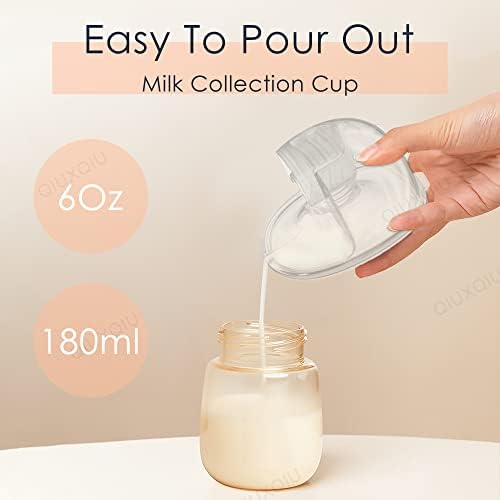 QIUXQIU Wearable Breast Pump Accessories Milk Collector Cup,Including Valve & Silicone Diaphragm & 24mm Flange Silicone Shield Kit BPA-Free QIUXQIU Pump S18/S21 Parts Replace - 180ml (27mm)