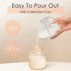QIUXQIU Wearable Breast Pump Accessories Milk Collector Cup,Including Valve & Silicone Diaphragm & 24mm Flange Silicone Shield Kit BPA-Free QIUXQIU Pump S18/S21 Parts Replace - 180ml (27mm)