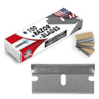 CANOPUS Single Edge Industrial Razor Blades, 100% Made in USA, Heavy Duty Straight Edge Razors, Box & Carton Cutter Replacement Blades, Glass & Paint Scraper Razor Blades (Box of 100)