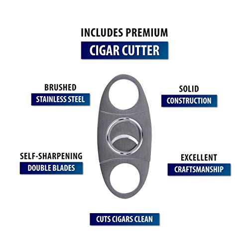 Large Cigar Ashtray Outdoor Ash Tray – 8.5 inch Big Ceramic Ashtrays Black Glossy Cigar for Indoor, Outdoor, Table, Patio, Home, Office Use – Cigar Accessories Luxury Gift Set for Men and Women