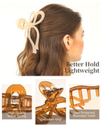 Yanibest Elegant Bow Hair Claw Clips Stylish Large Hair Clips for Thin and Thick Hair | Holiday Gift for Teen Girls | Chic Hair Styling Accessories for Women (Pack of 2)