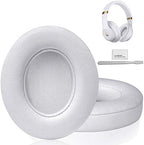 FEYCH Beats Studio Replacement Ear Pads 2 Pieces Noise Isolation Memory Foam Ear Cushions Cover for Beats Studio 2.0 Wired/Wireless B0500 B0501 Headphone & Beats Studio 3.0 (White)