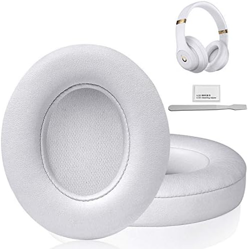 FEYCH Beats Studio Replacement Ear Pads 2 Pieces Noise Isolation Memory Foam Ear Cushions Cover for Beats Studio 2.0 Wired/Wireless B0500 B0501 Headphone & Beats Studio 3.0 (White)