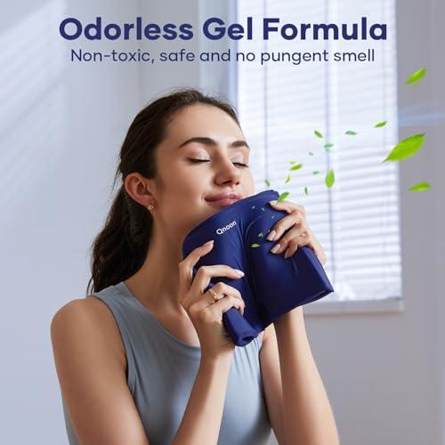 Migraine Headache Relief Cap, Qnoon Headache Migraine Cap Hat, Odorless Ice Pack for Injuries Reusable with Hot/Cold Gel for Migraine and Stress Relief
