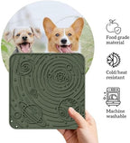 OHMO Lick Mat for Dogs and Cats(Large, Camo&Light Green, 2pcs) Enrichment Accessories Toy Space Star Easy Clean Pet Slow Feeder/Suction Cups, Licking Pad for Anxiety Relief and Boredom Reduction