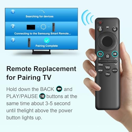BN59-01432A Solar Voice Remote Replacement for Samsung TV Remote with Bluetooth Rechargeable Solar Cell, Compatible with Samsung Neo QLED Smart 8K HDR Ultra HD TVs, VG-TM2360E New 2023 Model, Black