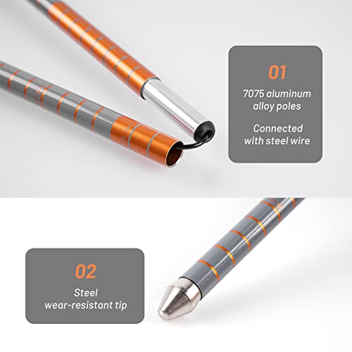 G2 Avalance Kit: Lightweight Aluminum Alloy Snow Shovel with Snow Probe and Storage Bag, Folding Design, Easy to Storage and Carry (Orange)