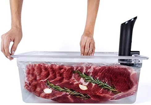 Large Sous Vide Container with Lid and Insulating Sleeve | Sous Vide Accessories | Compatible with Anova, Anova Nano, Joule, Instant Pot, Sous Vide Cookers (26 QT)