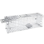 Humane Cat Trap for Stray Cats 24"x8"x7" Live Animal Trap Live Traps for Cats Racoon Possum Rabbit Squirrel Mouse Small Animal Trap Outdoor Indoor Collapsible Steel Humane Release Animal Cage