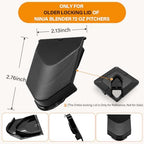 2Pcs Pour Spout Cover Replacement Compatible with Ninja Blender Lid 72oz, Replacement Lid Flap Spout Cover for Ninja Blender Pitcher Square Top, Black, Polycarbonate, BL660 BL740 BL770 BL780