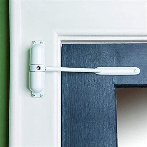 GOOKYO Door Closer Automatic Safety Spring Door Closer – Easy to Install to Convert Hinged Doors to Self-Closing– White